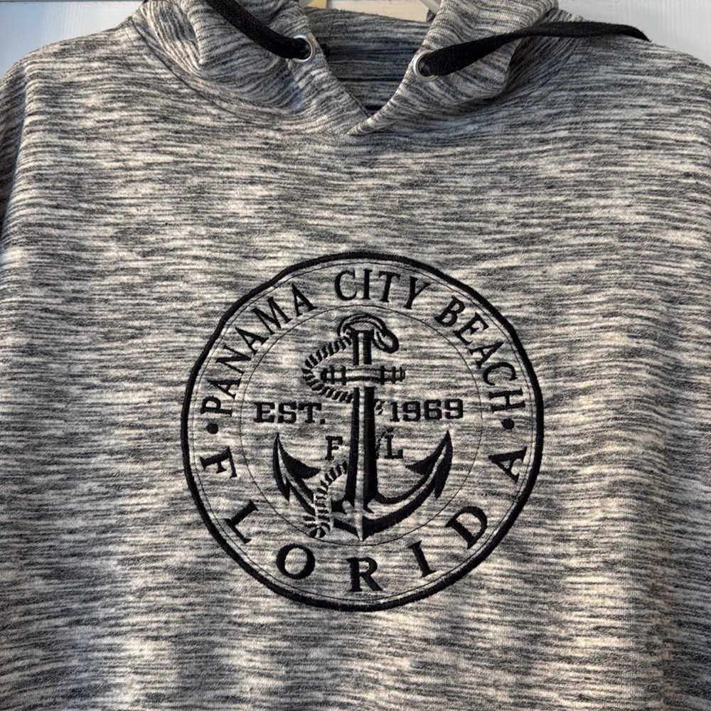 X-Large, long sleeve, front pocket, Panama City Beach Ladies Hoodie.